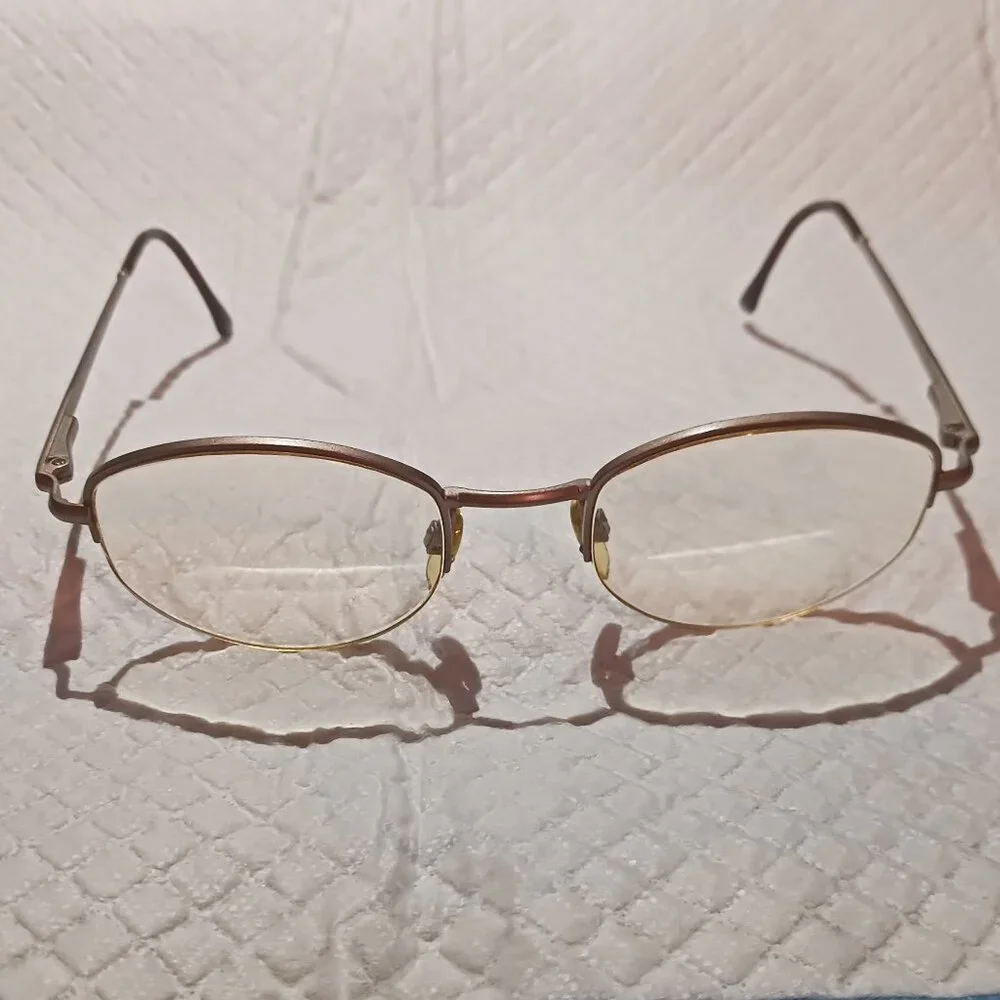 Vintage Emporio Armani Italy 080 1089 Eyeglasses Frames Champagne 49-21-135 - Picture 3 of 15